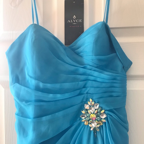 Blue Formal dress Sz8 - great for prom - Picture 1 of 4